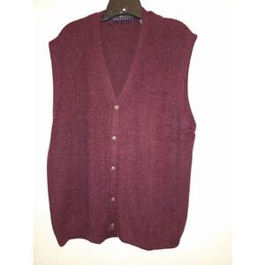 Mens Claybrooke Burgundy Sweater Vest‎ Size XL 558 Vintage